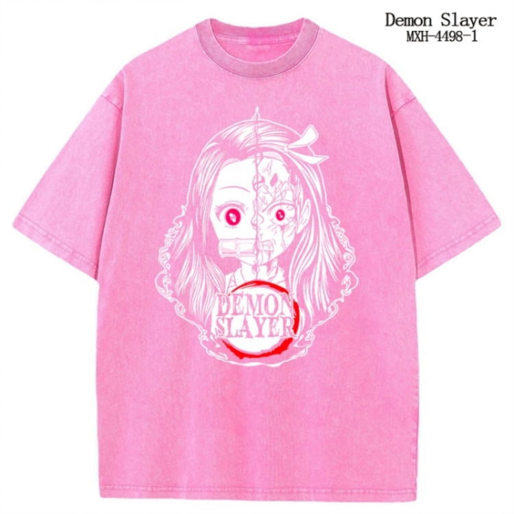 Demon Slayer Kimets Anime peripheral pure cotton washed and worn T-shirt from S to 2XL