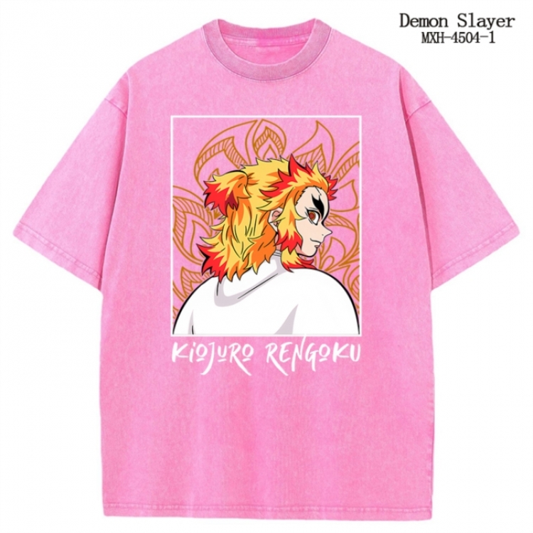 Demon Slayer Kimets Anime peripheral pure cotton washed and worn T-shirt from S to 2XL