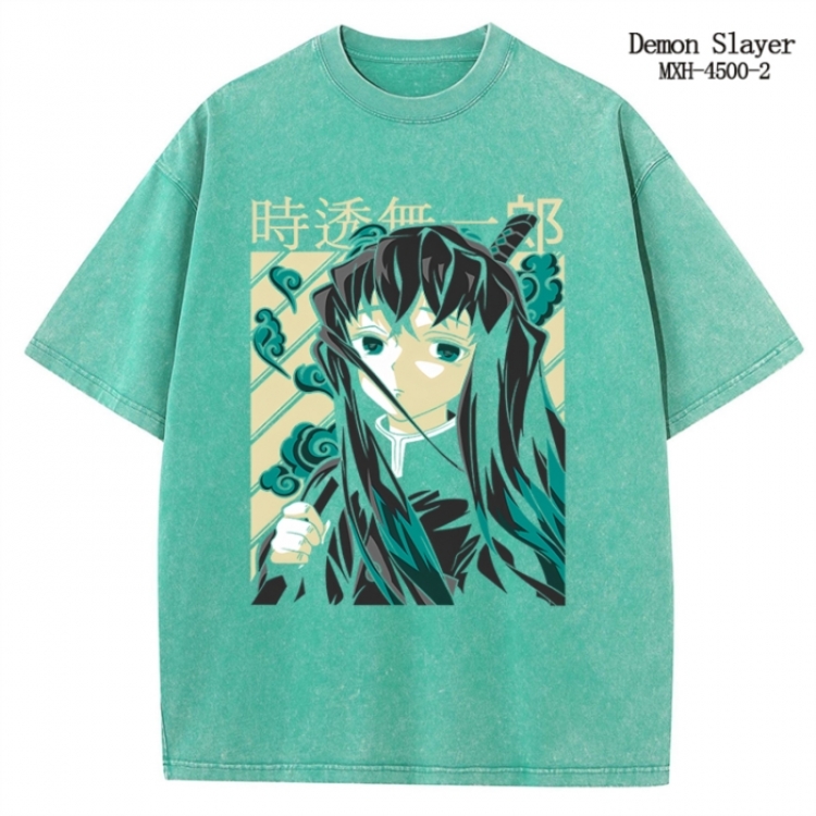 Demon Slayer Kimets Anime peripheral pure cotton washed and worn T-shirt from S to 2XL