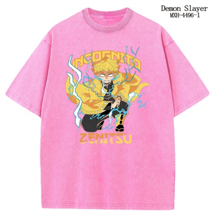 Demon Slayer Kimets Anime peripheral pure cotton washed and worn T-shirt from S to 2XL