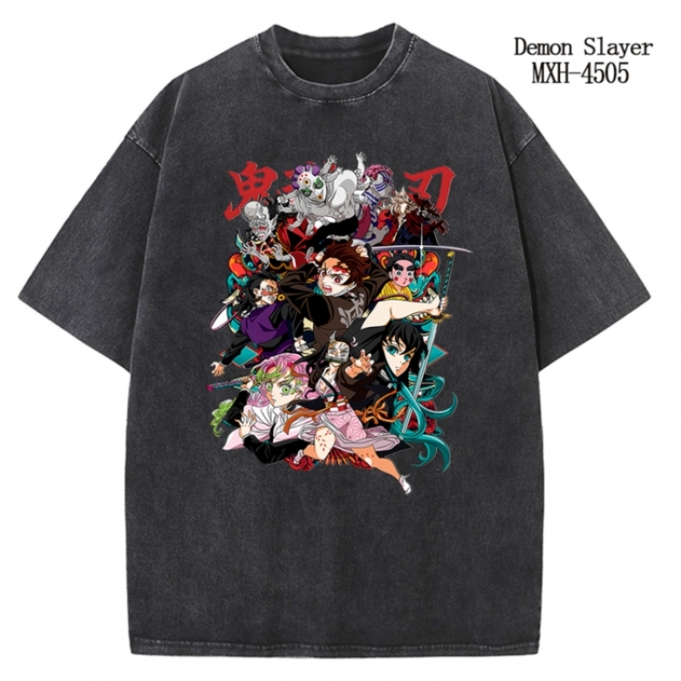 Demon Slayer Kimets Anime peripheral pure cotton washed and worn T-shirt from S to 2XL