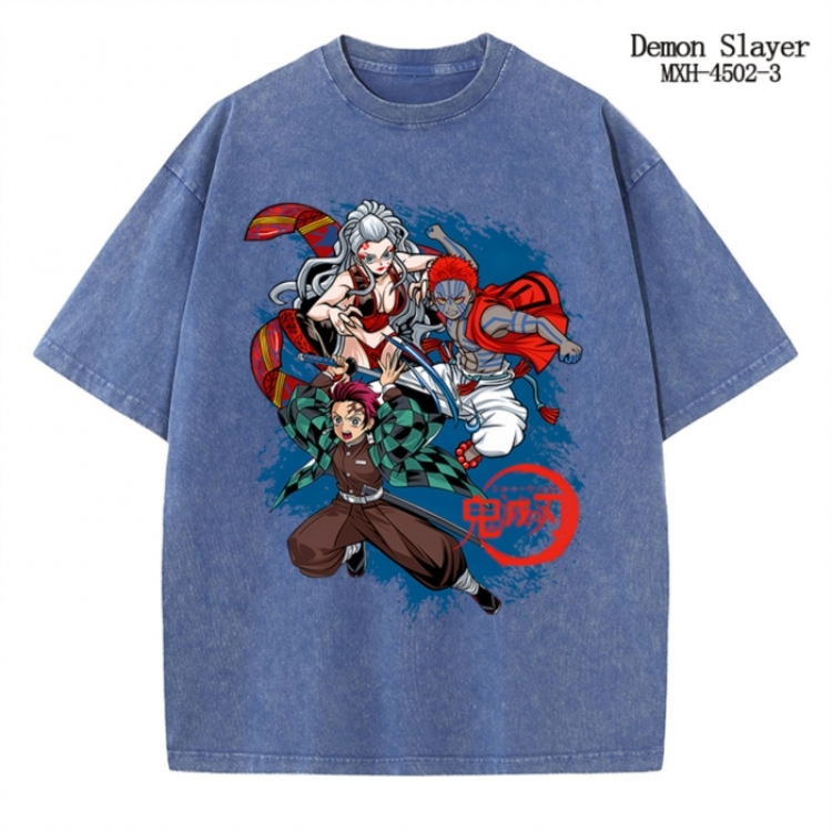 Demon Slayer Kimets Anime peripheral pure cotton washed and worn T-shirt from S to 2XL