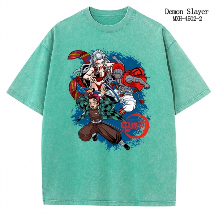 Demon Slayer Kimets Anime peripheral pure cotton washed and worn T-shirt from S to 2XL