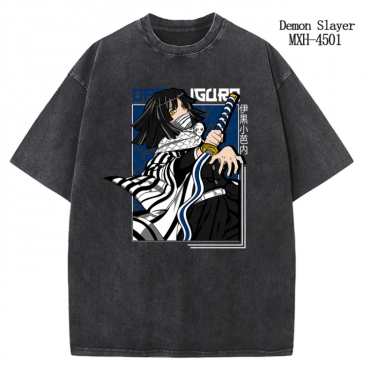 Demon Slayer Kimets Anime peripheral pure cotton washed and worn T-shirt from S to 2XL