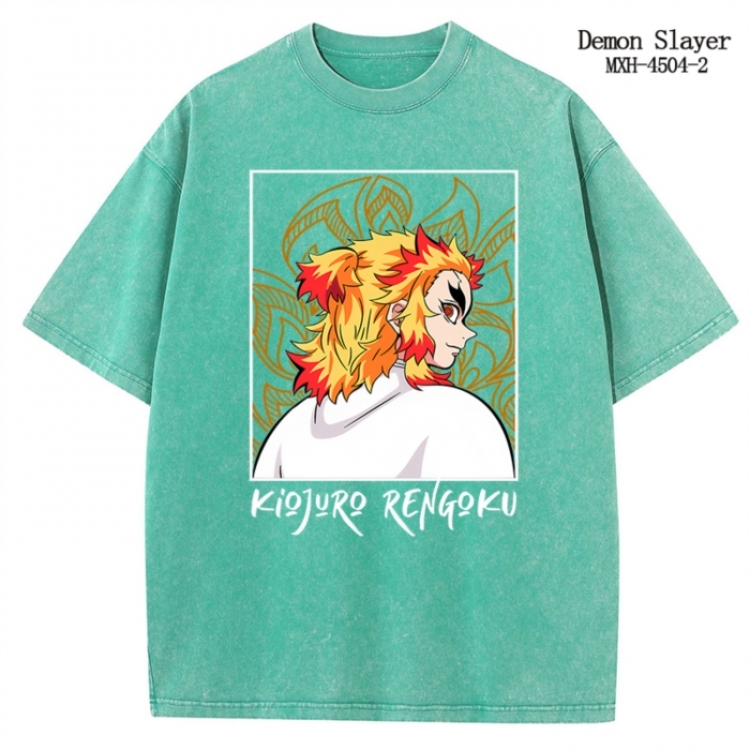 Demon Slayer Kimets Anime peripheral pure cotton washed and worn T-shirt from S to 2XL