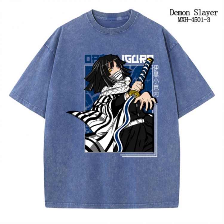 Demon Slayer Kimets Anime peripheral pure cotton washed and worn T-shirt from S to 2XL