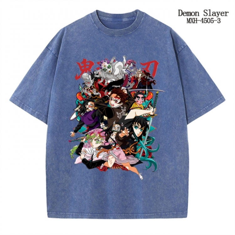 Demon Slayer Kimets Anime peripheral pure cotton washed and worn T-shirt from S to 2XL