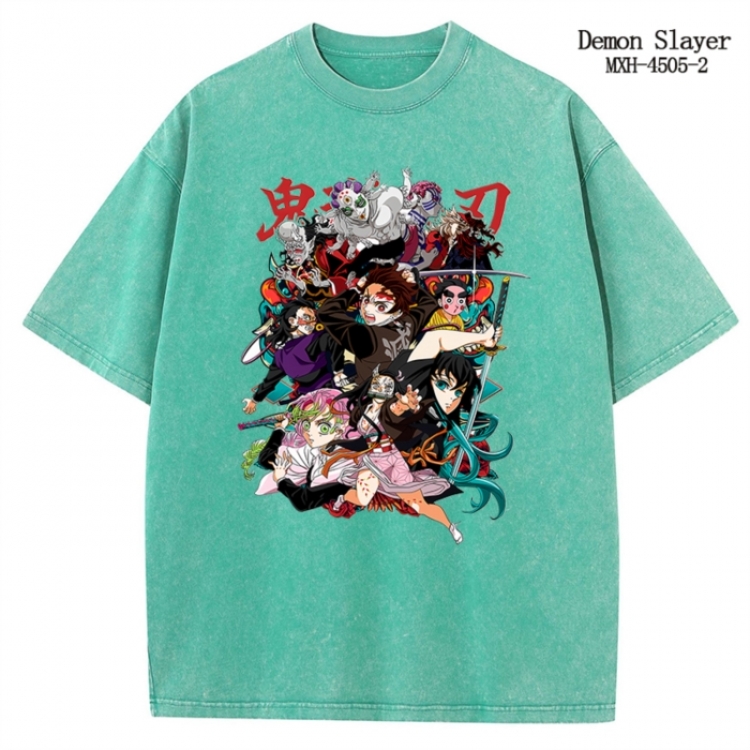 Demon Slayer Kimets Anime peripheral pure cotton washed and worn T-shirt from S to 2XL