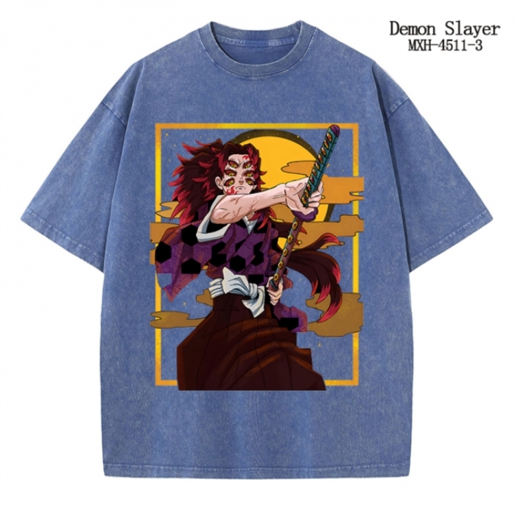 Demon Slayer Kimets Anime peripheral pure cotton washed and worn T-shirt from S to 2XL