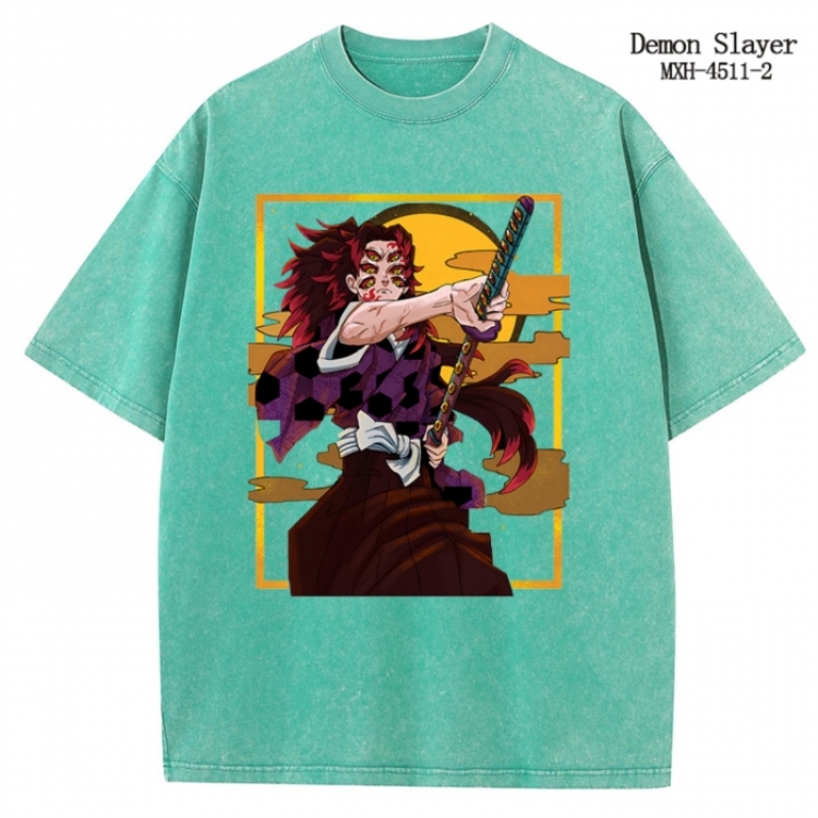 Demon Slayer Kimets Anime peripheral pure cotton washed and worn T-shirt from S to 2XL