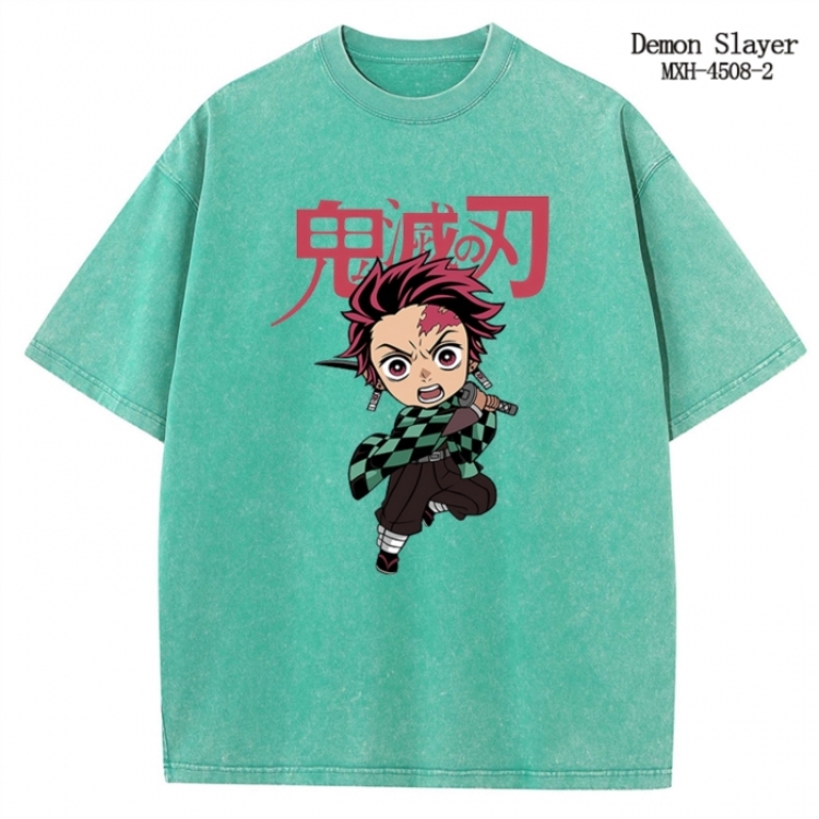 Demon Slayer Kimets Anime peripheral pure cotton washed and worn T-shirt from S to 2XL