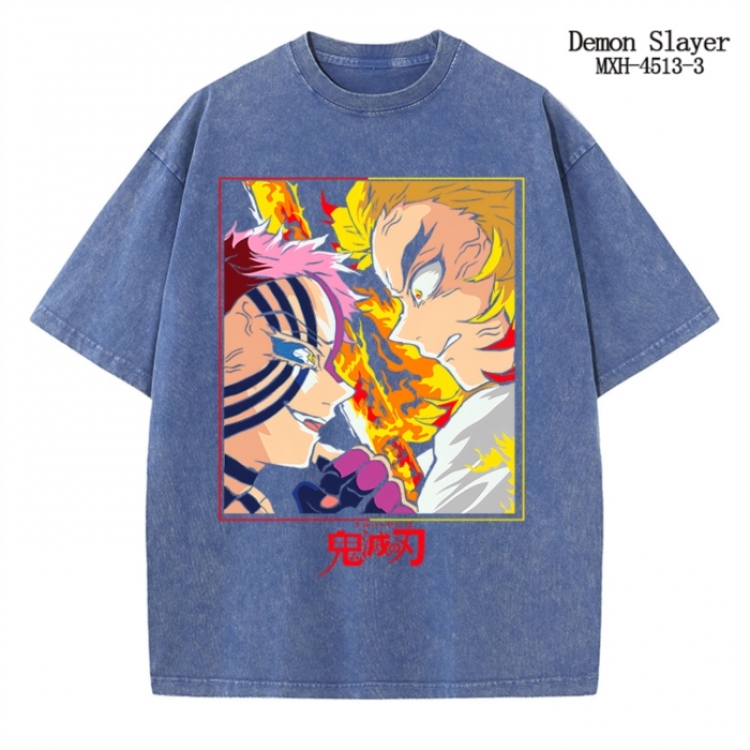 Demon Slayer Kimets Anime peripheral pure cotton washed and worn T-shirt from S to 2XL