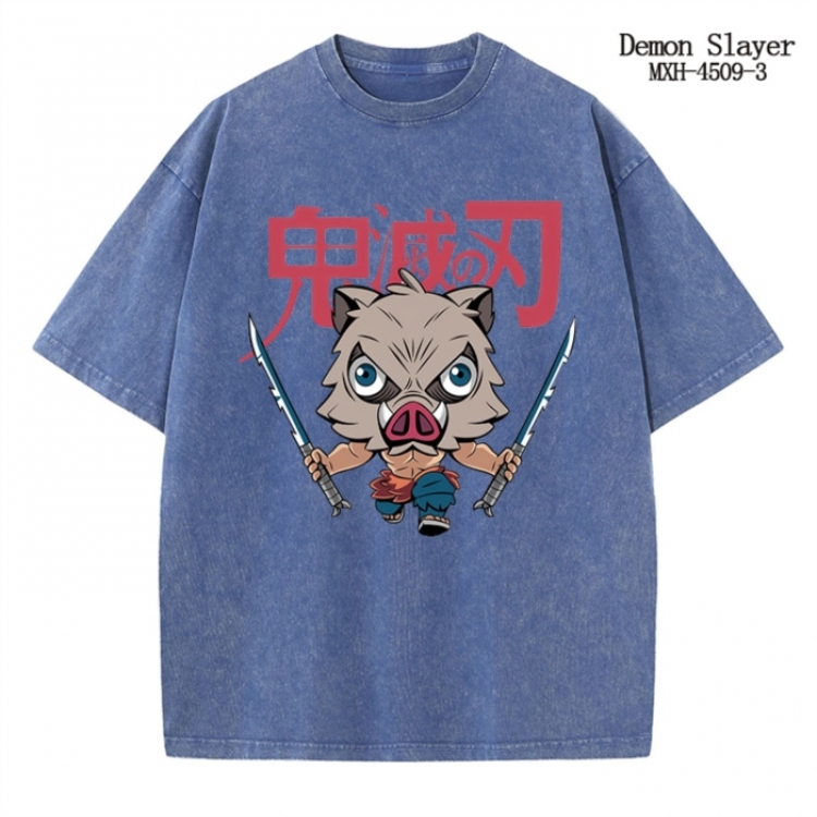 Demon Slayer Kimets Anime peripheral pure cotton washed and worn T-shirt from S to 2XL