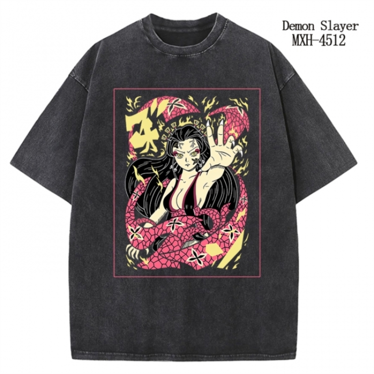 Demon Slayer Kimets Anime peripheral pure cotton washed and worn T-shirt from S to 2XL
