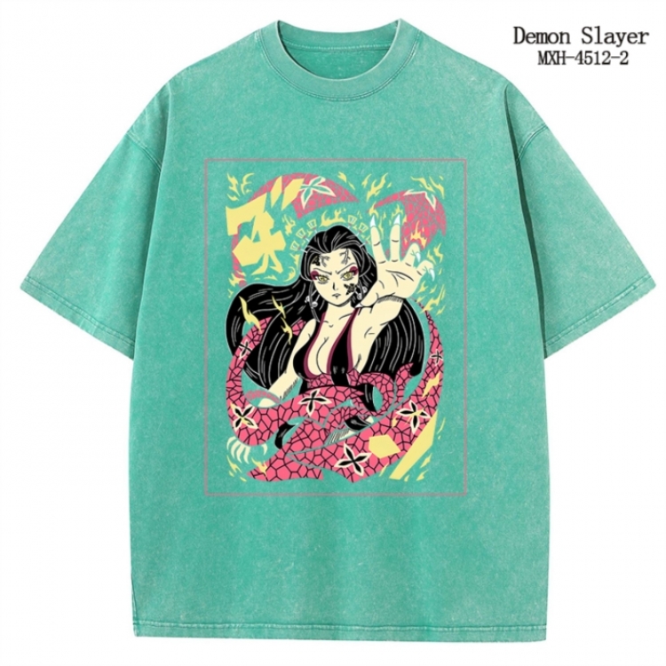 Demon Slayer Kimets Anime peripheral pure cotton washed and worn T-shirt from S to 2XL