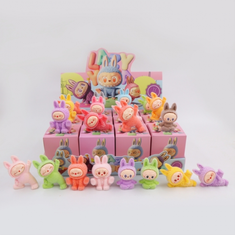 LABUBU Plush resin small ornament children's toy trendy blind box 6cm a set of 12