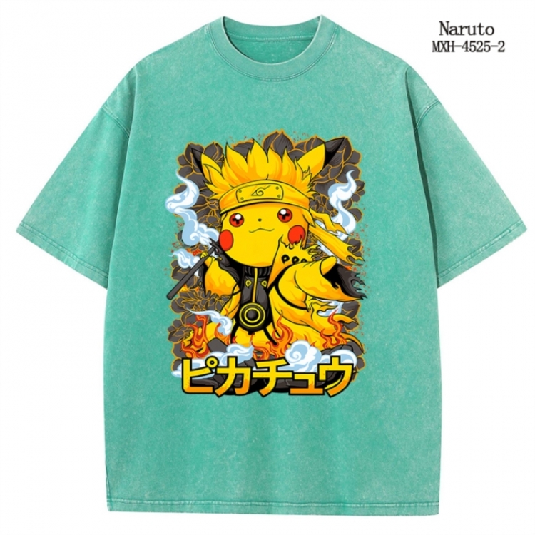 Naruto Anime peripheral pure cotton washed and worn T-shirt from S to 2XL