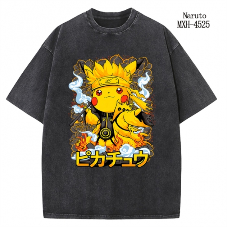 Naruto Anime peripheral pure cotton washed and worn T-shirt from S to 2XL