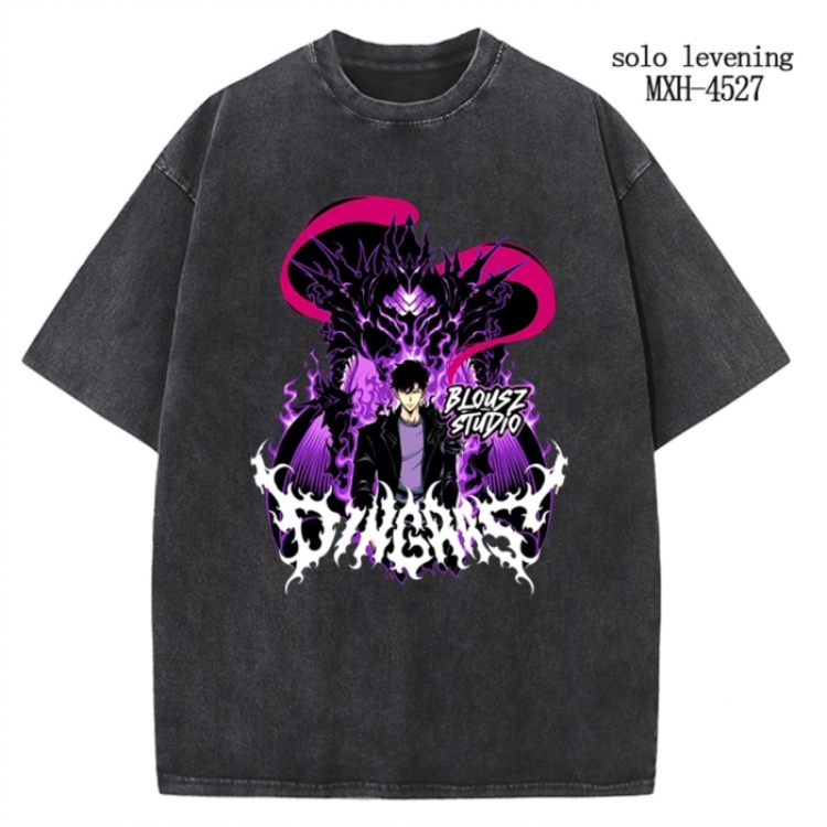 Solo Leveling:Arise Anime peripheral pure cotton washed and worn T-shirt from S to 2XL