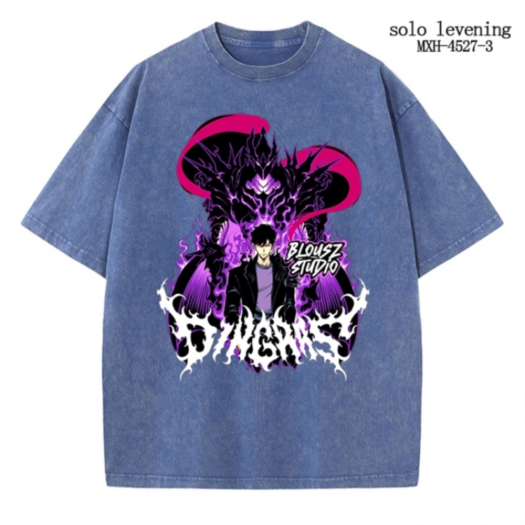 Solo Leveling:Arise Anime peripheral pure cotton washed and worn T-shirt from S to 2XL