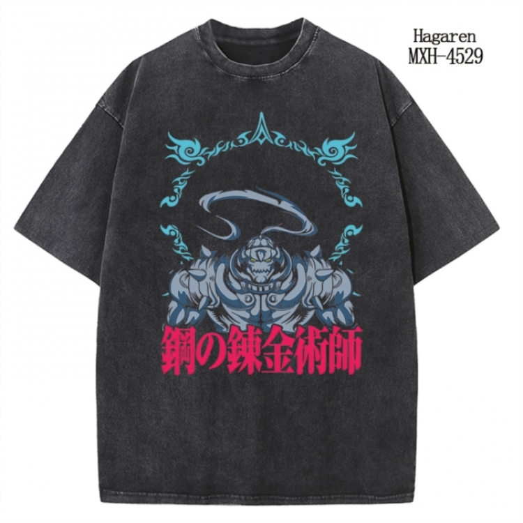 Fullmetal Alchemist Anime peripheral pure cotton washed and worn T-shirt from S to 2XL