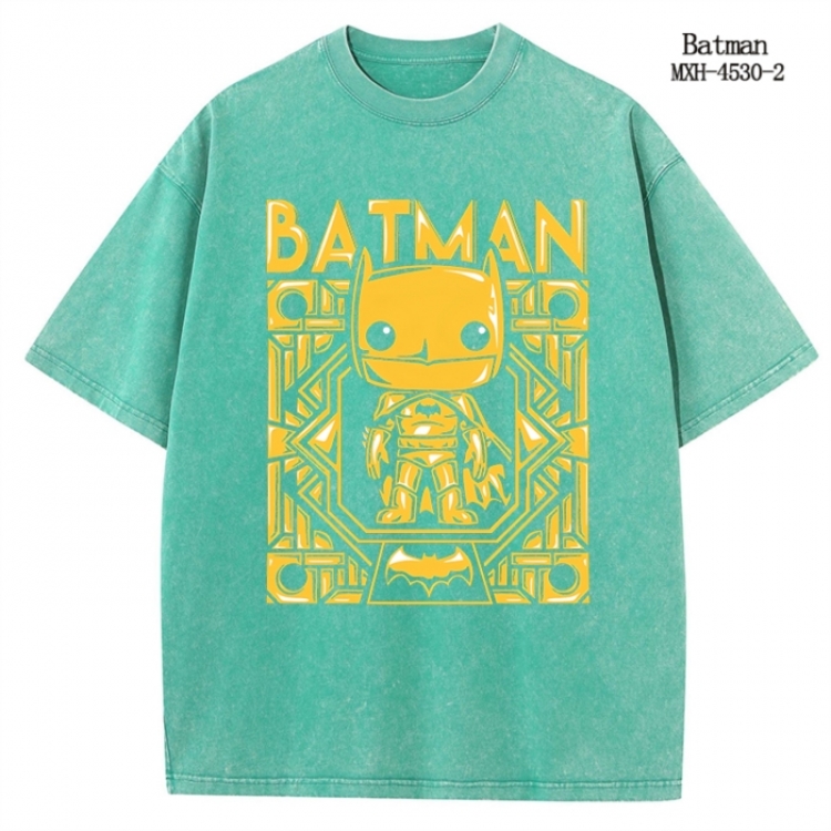 Batman Anime peripheral pure cotton washed and worn T-shirt from S to 2XL