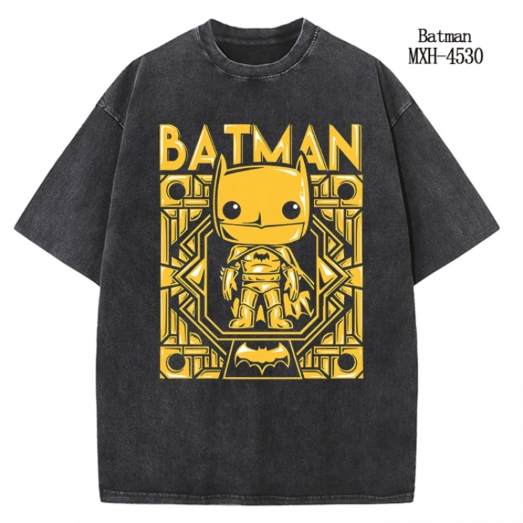 Batman Anime peripheral pure cotton washed and worn T-shirt from S to 2XL