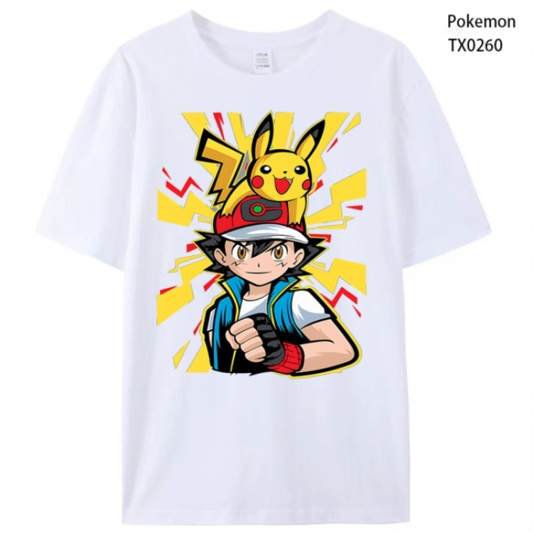 Pokemon Anime peripheral printed pure cotton T-shirt from S to 4XL