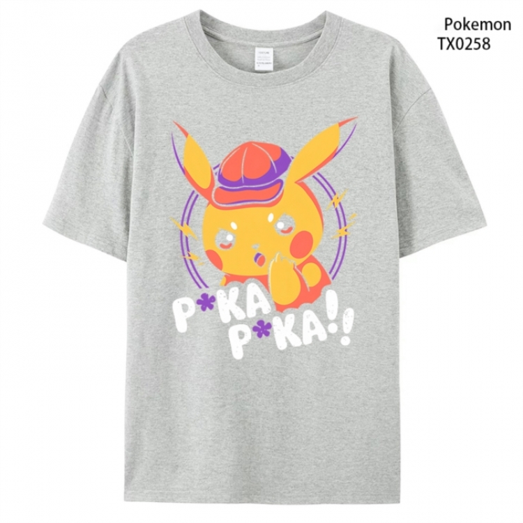Pokemon Anime peripheral printed pure cotton T-shirt from S to 4XL