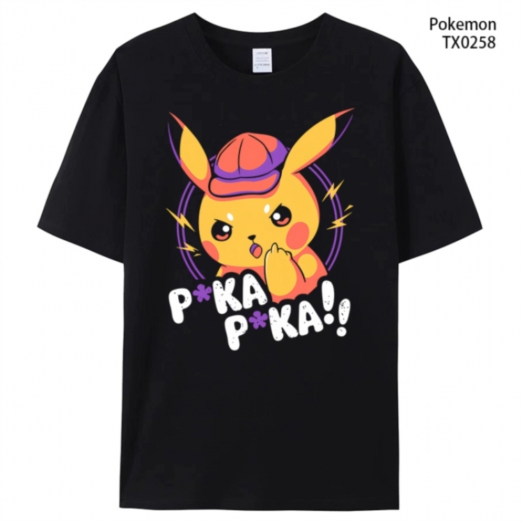 Pokemon Anime peripheral printed pure cotton T-shirt from S to 4XL