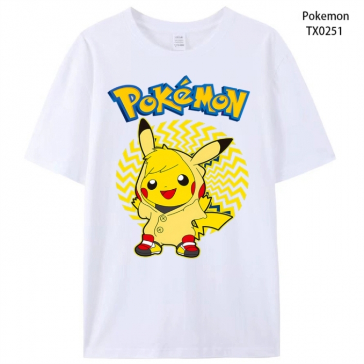 Pokemon Anime peripheral printed pure cotton T-shirt from S to 4XL
