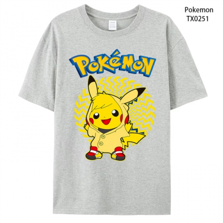 Pokemon Anime peripheral printed pure cotton T-shirt from S to 4XL