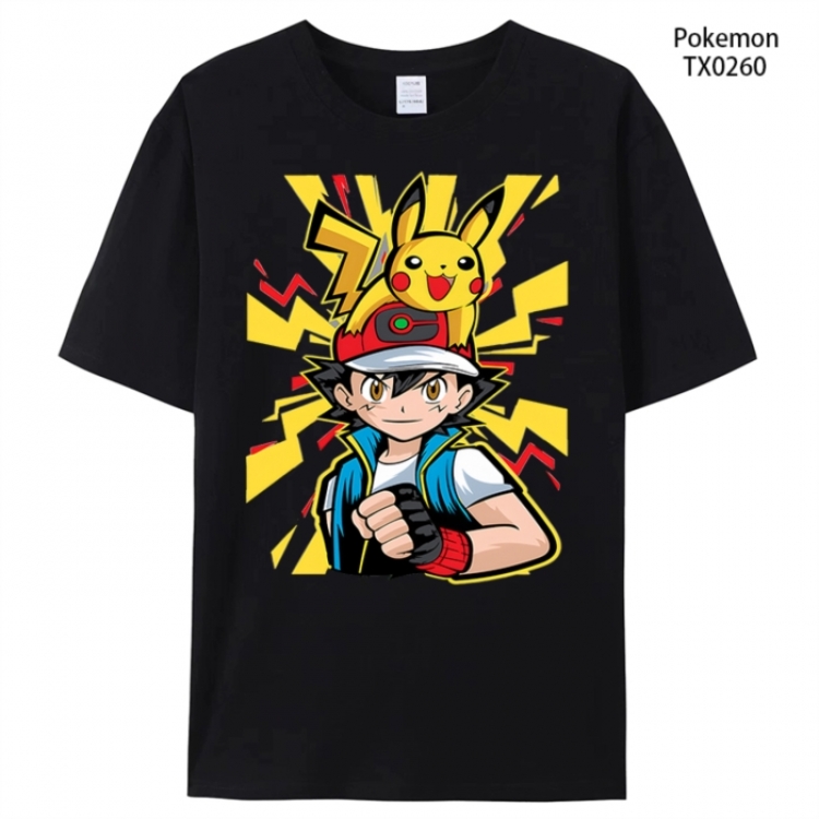 Pokemon Anime peripheral printed pure cotton T-shirt from S to 4XL