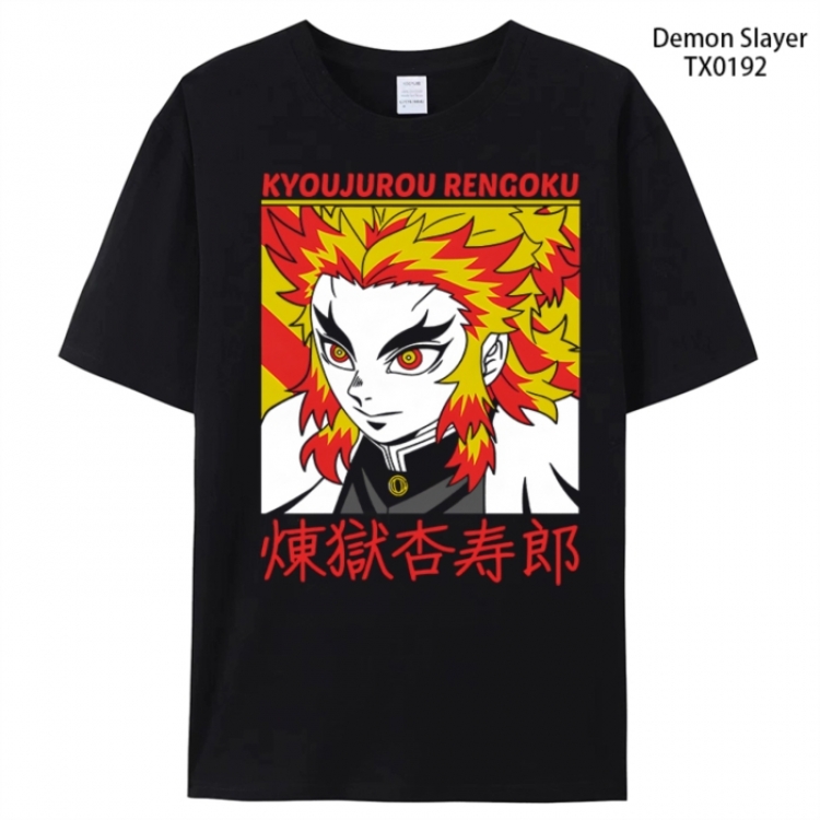 Demon Slayer Kimets Anime peripheral printed pure cotton T-shirt from S to 4XL
