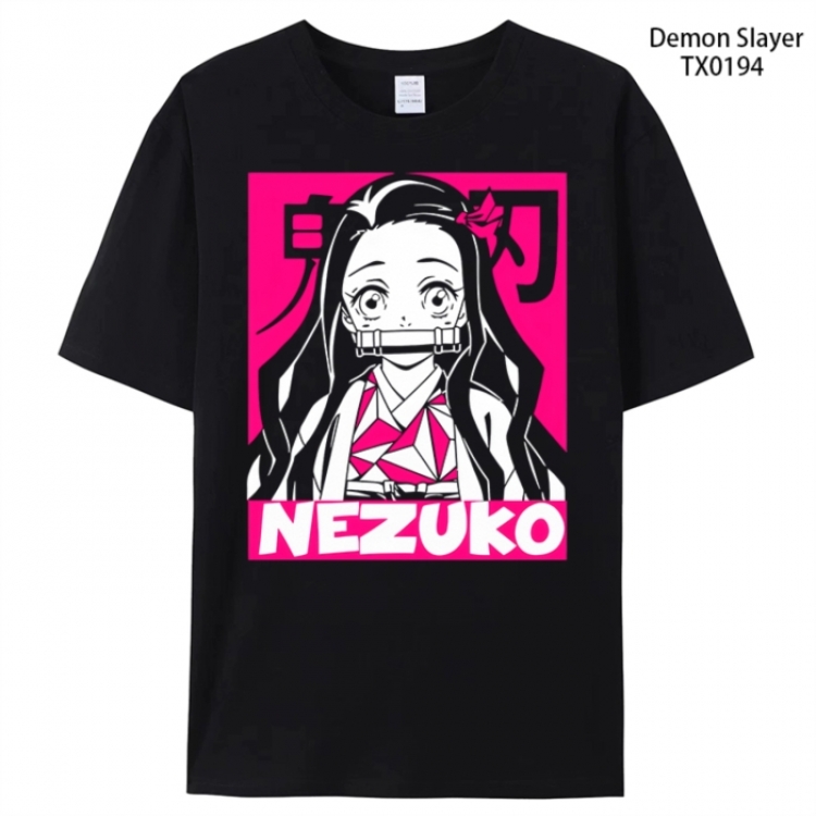 Demon Slayer Kimets Anime peripheral printed pure cotton T-shirt from S to 4XL