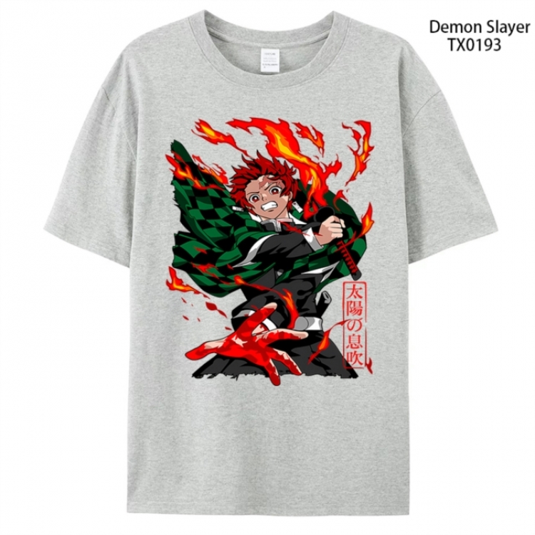 Demon Slayer Kimets Anime peripheral printed pure cotton T-shirt from S to 4XL