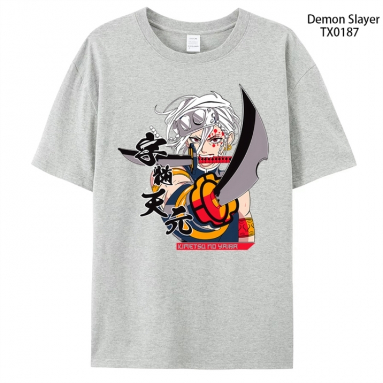 Demon Slayer Kimets Anime peripheral printed pure cotton T-shirt from S to 4XL