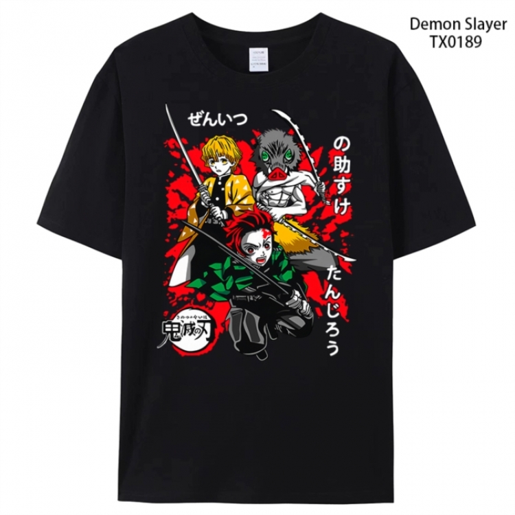 Demon Slayer Kimets Anime peripheral printed pure cotton T-shirt from S to 4XL