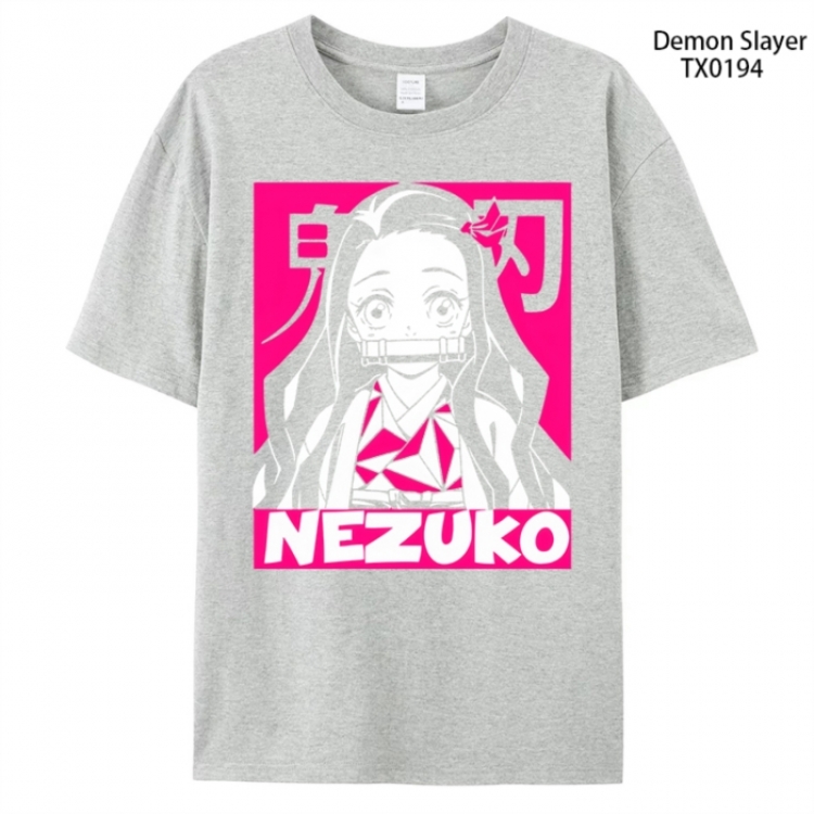 Demon Slayer Kimets Anime peripheral printed pure cotton T-shirt from S to 4XL