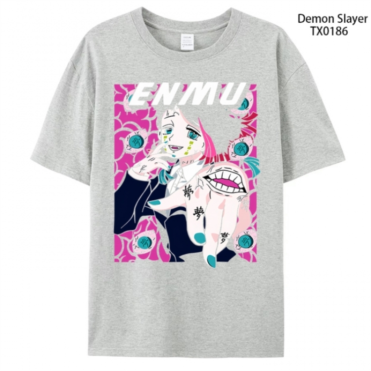 Demon Slayer Kimets Anime peripheral printed pure cotton T-shirt from S to 4XL