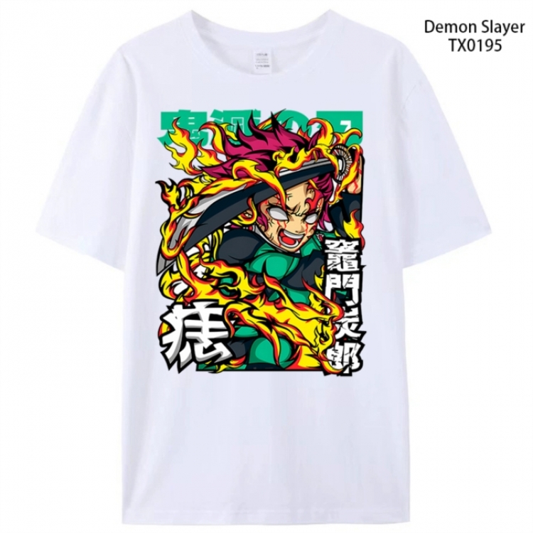 Demon Slayer Kimets Anime peripheral printed pure cotton T-shirt from S to 4XL