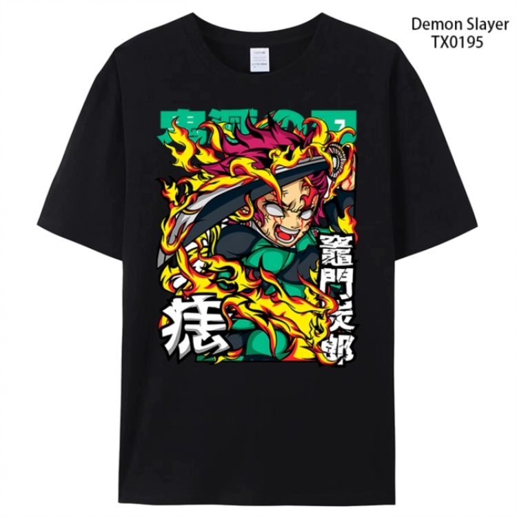 Demon Slayer Kimets Anime peripheral printed pure cotton T-shirt from S to 4XL