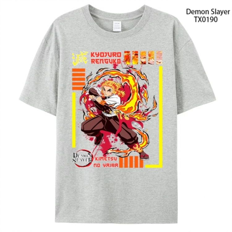 Demon Slayer Kimets Anime peripheral printed pure cotton T-shirt from S to 4XL