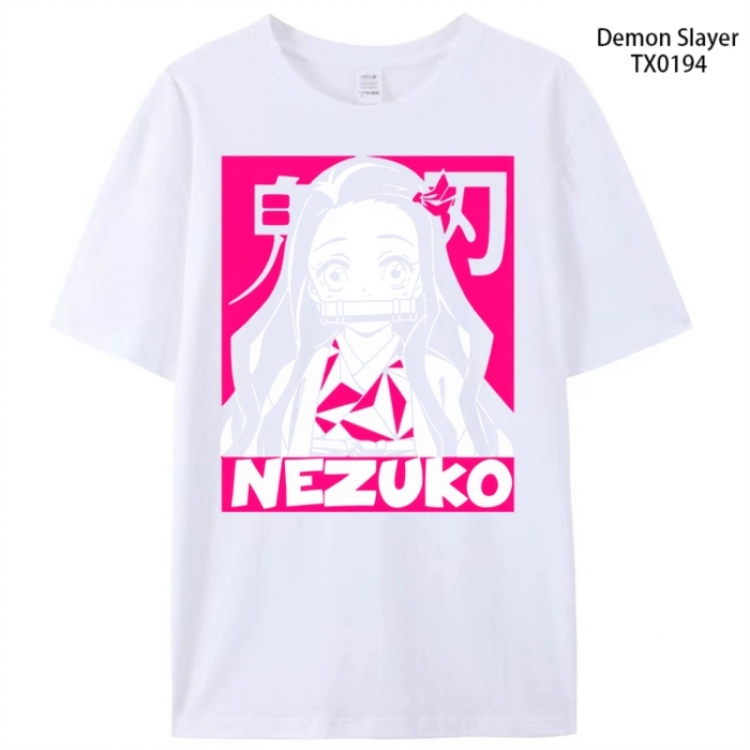 Demon Slayer Kimets Anime peripheral printed pure cotton T-shirt from S to 4XL