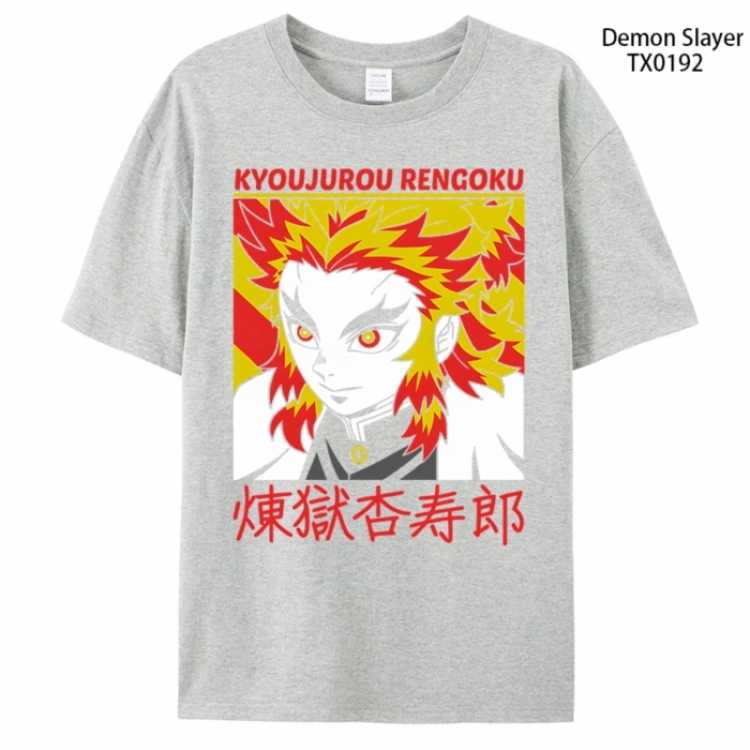 Demon Slayer Kimets Anime peripheral printed pure cotton T-shirt from S to 4XL
