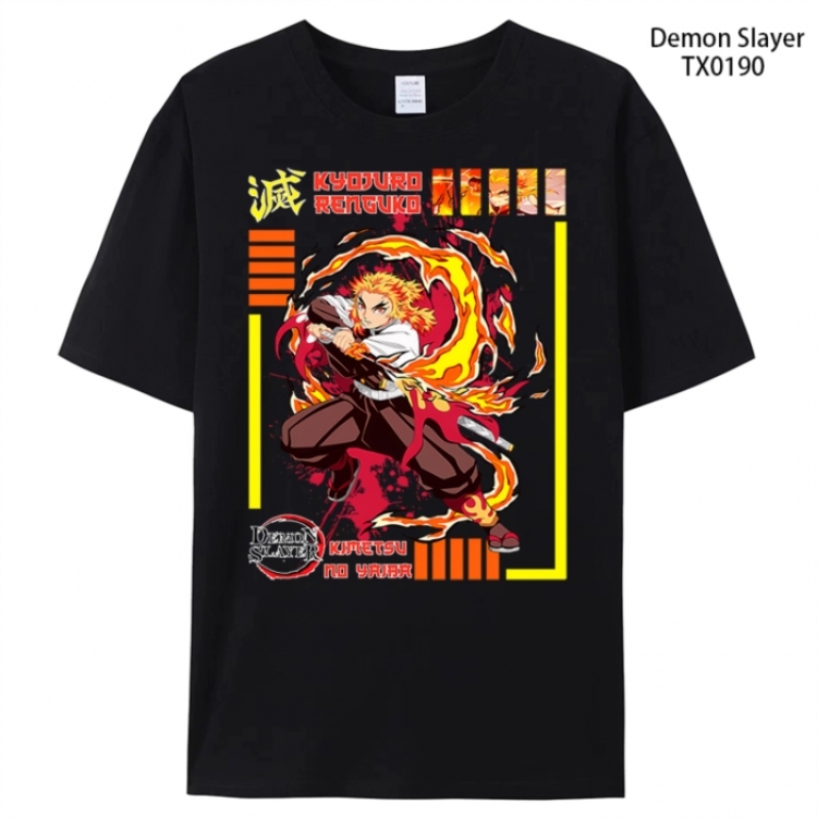 Demon Slayer Kimets Anime peripheral printed pure cotton T-shirt from S to 4XL