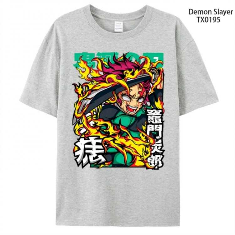 Demon Slayer Kimets Anime peripheral printed pure cotton T-shirt from S to 4XL