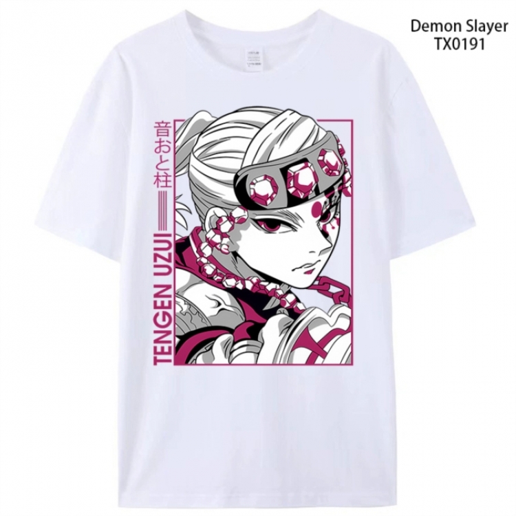 Demon Slayer Kimets Anime peripheral printed pure cotton T-shirt from S to 4XL
