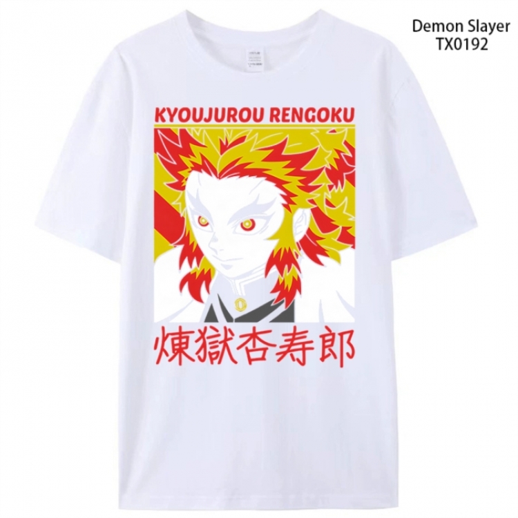 Demon Slayer Kimets Anime peripheral printed pure cotton T-shirt from S to 4XL