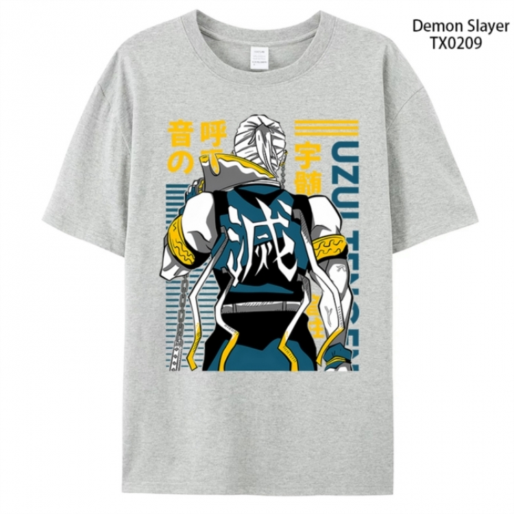 Demon Slayer Kimets Anime peripheral printed pure cotton T-shirt from S to 4XL